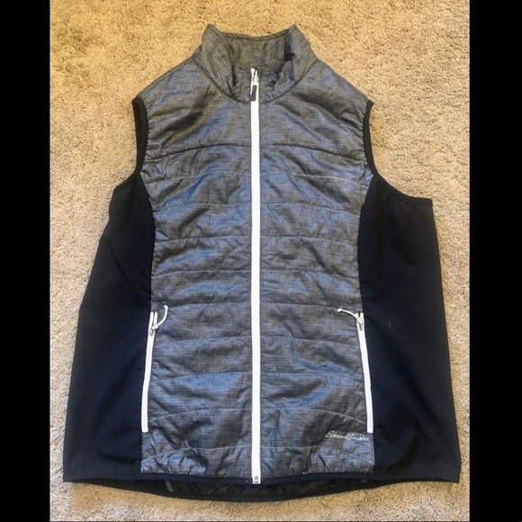 Eddie Bauer Jackets & Blazers - Eddie Bauer Gray & Black Lightweight Vest size Women’s XL